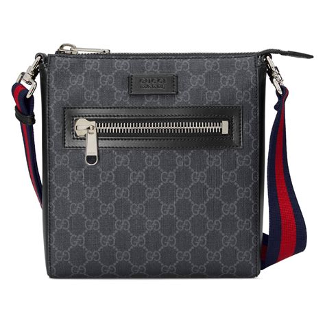 gucci men's large logo pouch bag black men's|gucci man bags for men.